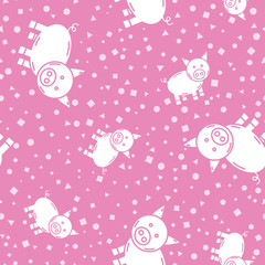 Wrapping paper - Seamless pattern of symbols pig for vector graphic design