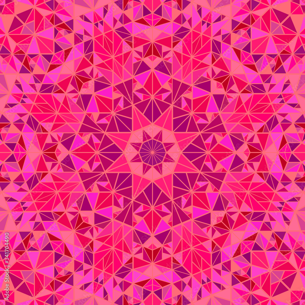 Poster polygonal geometrical round tiled triangle mosaic mandala background - abstract colorful circular ve
