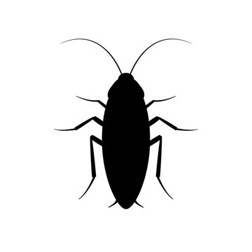 recommend clip art: Cockroach bug vector icon. Roach silhouette insect black icon illustration pest.