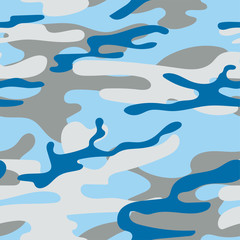 Military camouflage seamless pattern. Khaki texture. Trendy background. Abstract color vector illustration. For design wallpaper, wrapping paper, fabric.