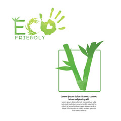 Green verified and approve sign. Alternative source energy, Eco card template on white background