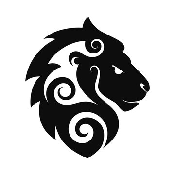 Lion, drawn in ethnic decorative tattoo style