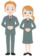 スーツ姿の男女