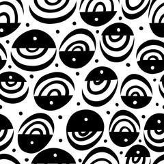 Abstract black and white seamless pattern