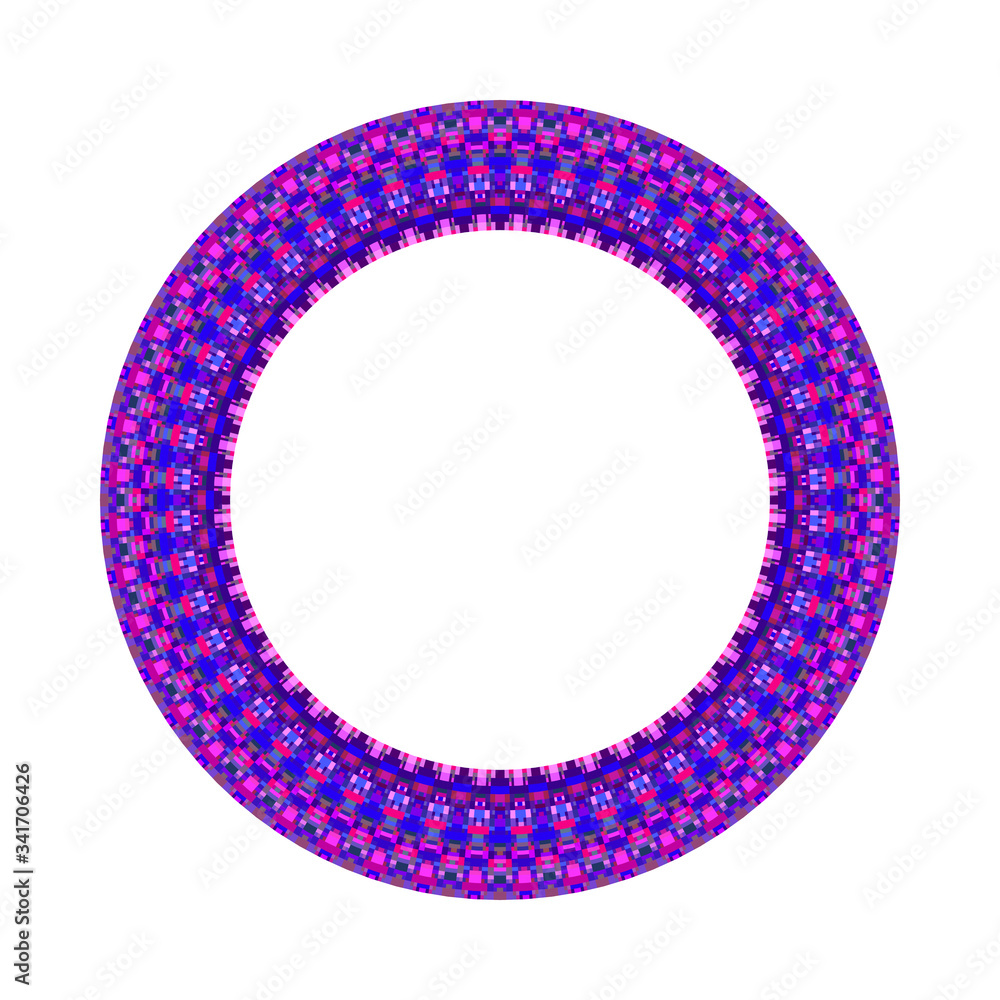 Poster isolated mosaic circular border - colorful ornamental vector design element with geometrical shapes