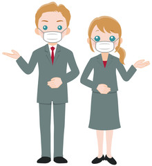 スーツ姿の男女