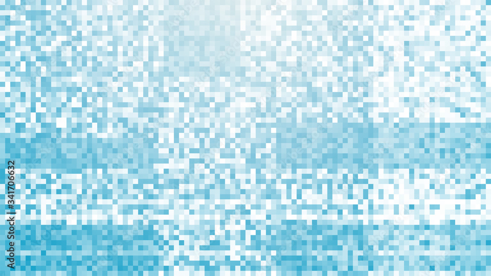 Poster abstract blue pixel background. random square pattern backdrop. small white rectangles. technology s