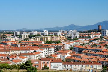 Quartier du moulin à vent vue aérienne à Perpignan
