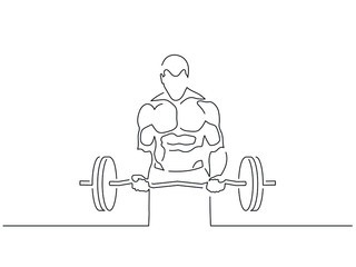 Fototapeta na wymiar Bodybuilding isolated line drawing, vector illustration design. Sport collection.