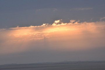 Dramatic sunrise in a abstract nature background.