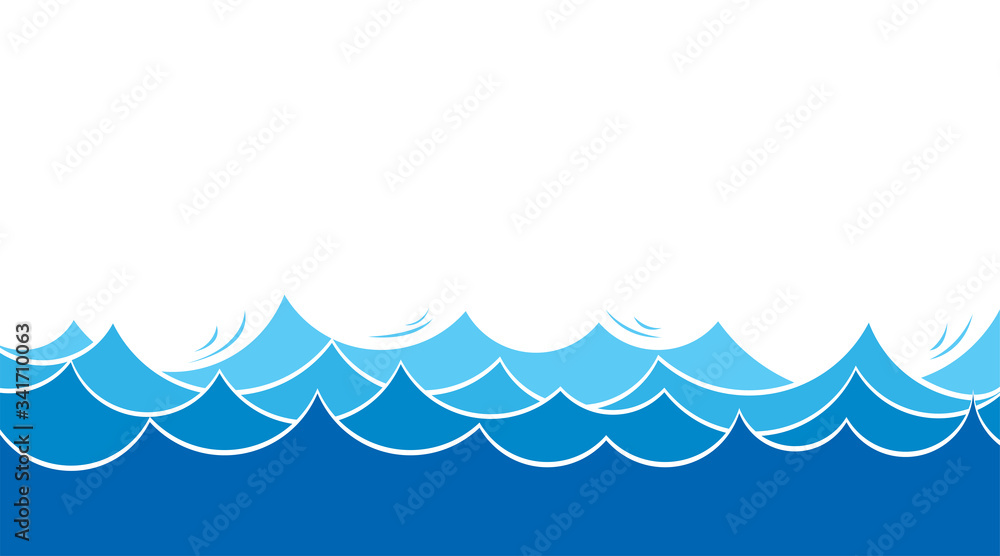 Wall mural Blue water sea wave zigzag layer vector background