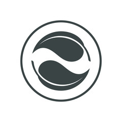 Organic ingredients icon. Two leaves as symbol natural foods, ingredients cosmetic, pharmaceuticals products. Logo design template. Vector illustration
