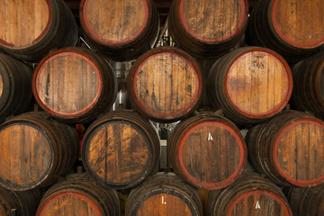 Wine Barrels in Storage