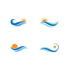 Water wave logo icon illustration