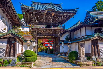 Koyasan, JAPAN Temple House and Arch on Sacred Koyasan Mountain, Japan