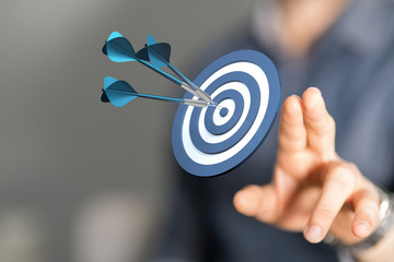 Marketing And Communication Success Concept dart.