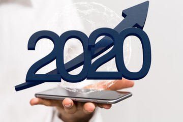 the 2020 business year up goals and  success illustration