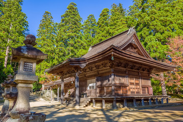 Temple House on Sacred Koyasan Mountain, monk. Japan