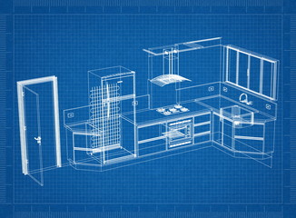 Kitchen Design - blueprint