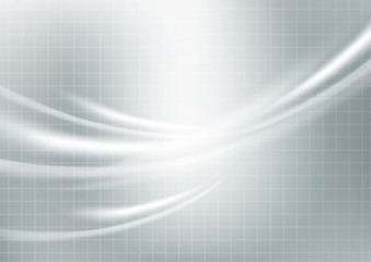 Square grid, waves, highlights. Abstract tech background for presentation or web banner template. Vector illustration