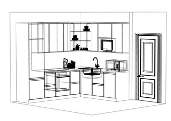 Kitchen Design - blueprint