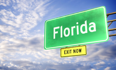3d: Road Sign Saying Florida
