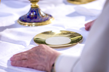 host that in the hands of the priest, as in the hands of Pope Francis, becomes the body of Christ