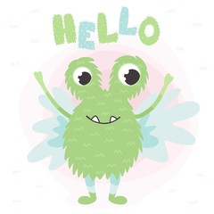Cute Monster. Vector illustration