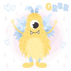 Cute Monster. Vector illustration