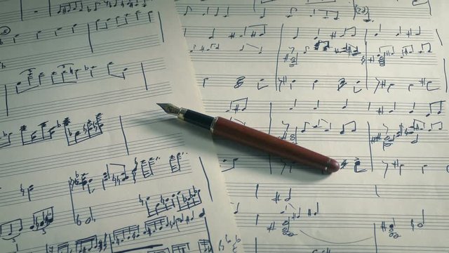 Pen On Hand Written Sheet Music