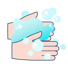 手を洗っているイラスト素材