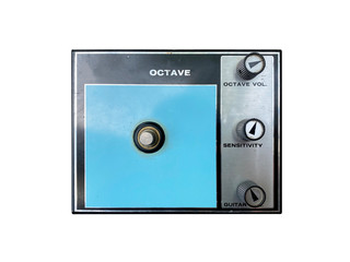 Isolated vintage octave stomp box effect on white background with work path.