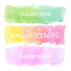 set of watercolor vector background