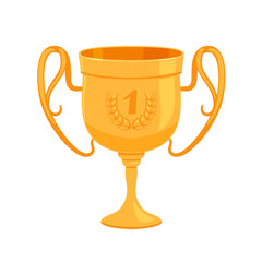 Gold shiny cup as a reward for winning sports or competitions