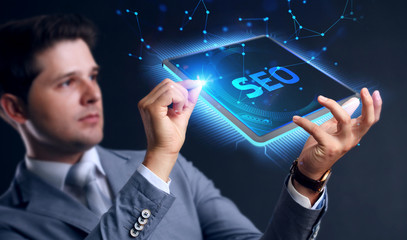 Business, Technology, Internet and network concept. SEO Search engine optimization marketing...