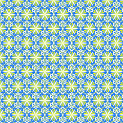 
The pattern is beautiful floral, rounded. Background for textile in yellow-blue tones