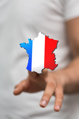 3d Digital France map country illustration