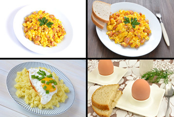 zestaw potraw z jajkiem - obrazy, fototapety, plakaty