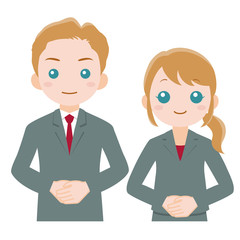 スーツ姿の男女 