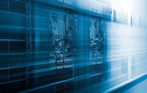 5G fiber Mobile internet, Communication technology for internet of things business. cellular server equipment blur in motion. Concept of high-speed data and voice transmission technologies in modern - Powered by Adobe