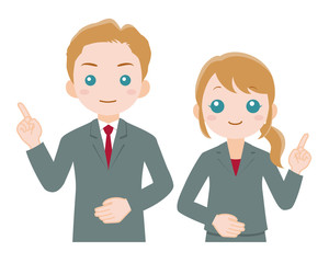 スーツ姿の男女 