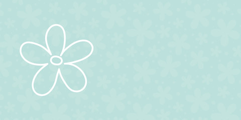 Banner with hand drawn flower. Mother&rsquo;s Day, Women&rsquo;s Day and Valentine&rsquo;s Day template. Vector