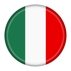 Italy flag button illustration with clipping path