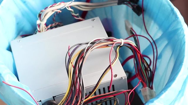 they throw parts of the computer in the trash. outdated technology.