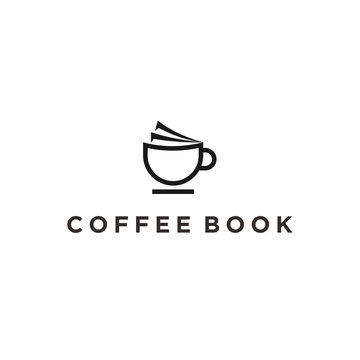 Coffee Book Logo Vector Icon