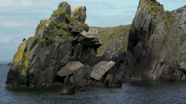 jagged rocks in the sea