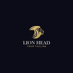 Abstract elegant lion head logo design template Premium Vector