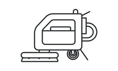 Floor scrubber, surface, service, clean, cleanup, floor, vacuum, washer, work, industry, household, floor washing, housework free vector icon