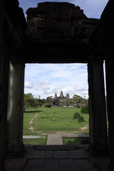 view the Angkor Wat from a door