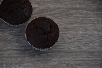 Cup Cake on wood background